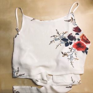 Floral tie back tank